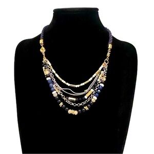 The Limited Multilayer Mixed Media Beaded Statement Necklace | NWT